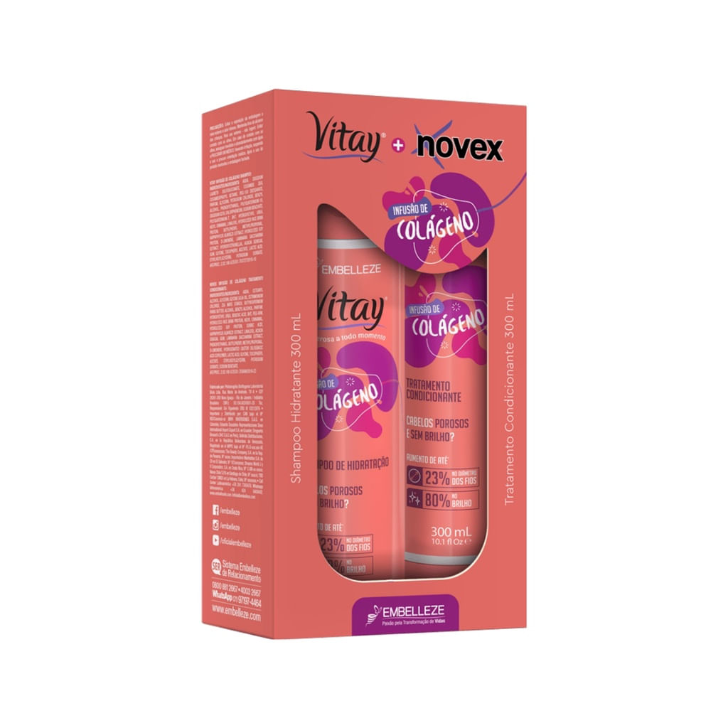 Kit Novex Shampoo + Condicionador 300 ml Colágeno