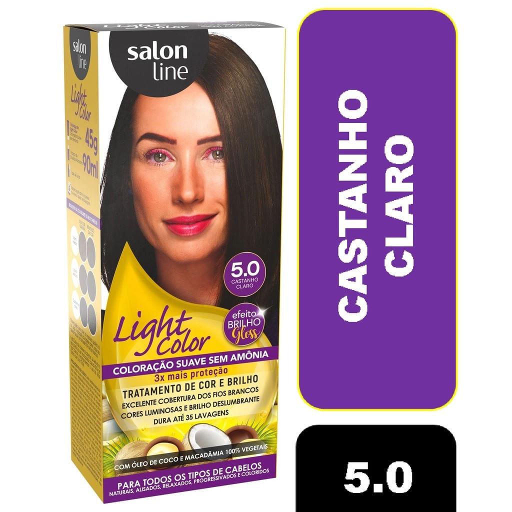Tintura Salon Line Light Color Cor5.0 Castanho Claro
