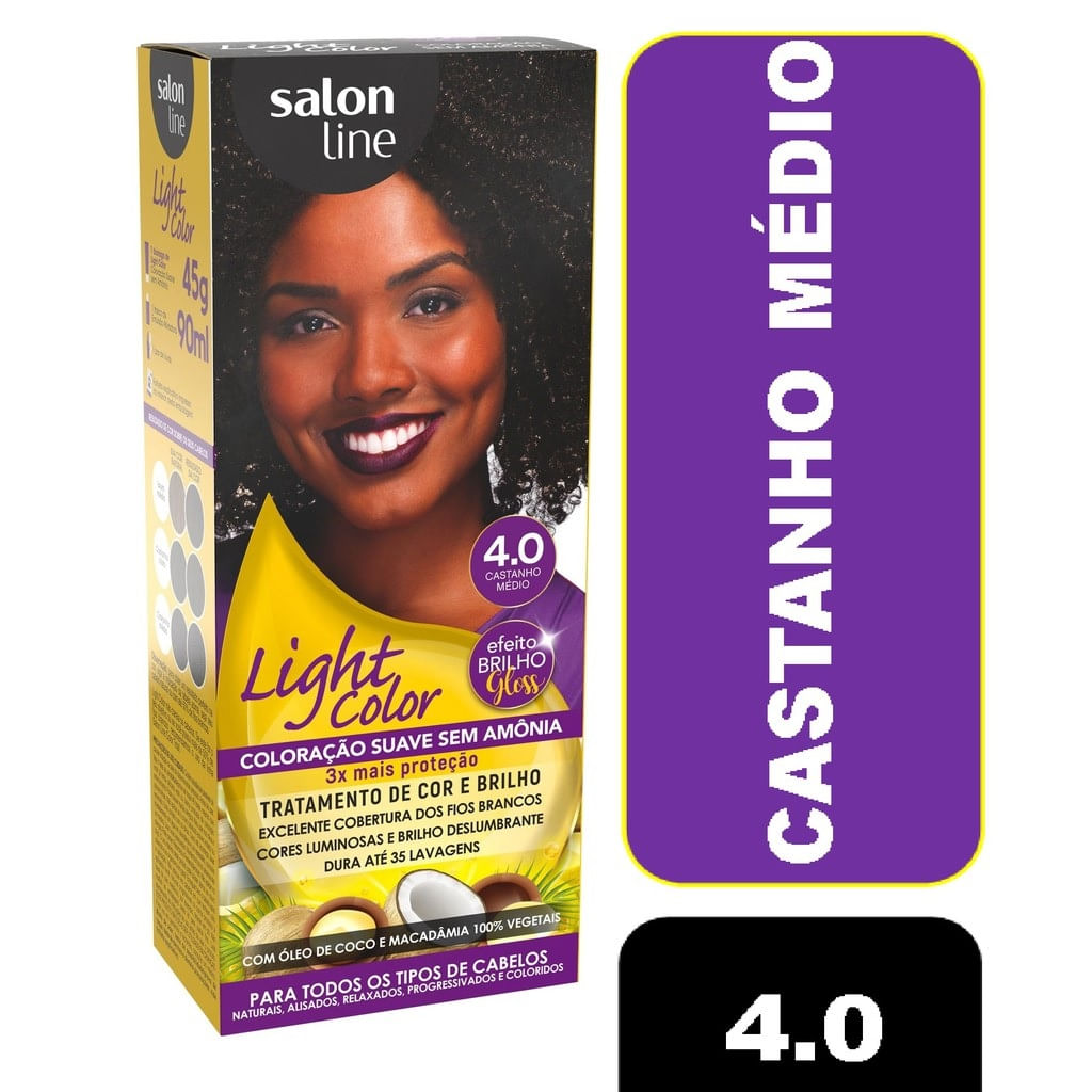 Tintura Salon Line Light Color Cor4.0 Castanho Médio