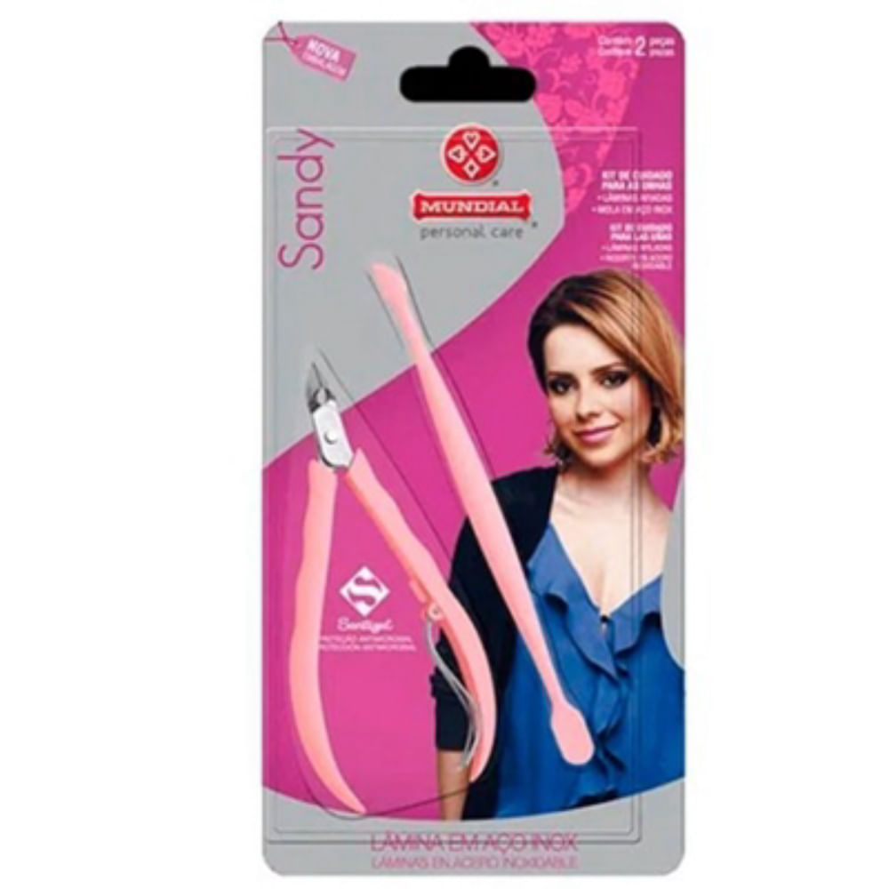 Mundial Sandy Alicate De Cutícula + Duplex Rosa Ref. 756