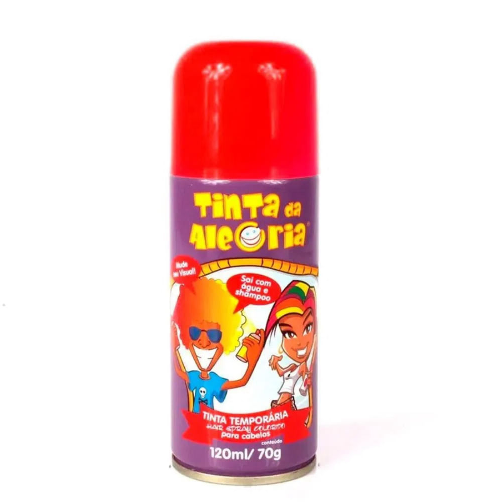 Tinta Da Alegria Spray Para Cabelo 120ml Vermelho