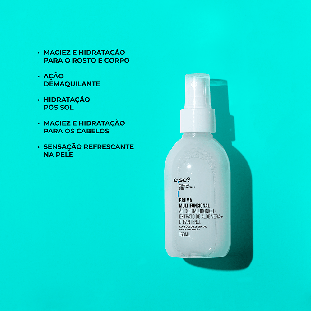 Hidratante Bruma Multifuncional Ácido Hialurônico + Extrato de Aloe Vera + D-Pantenol 150ml