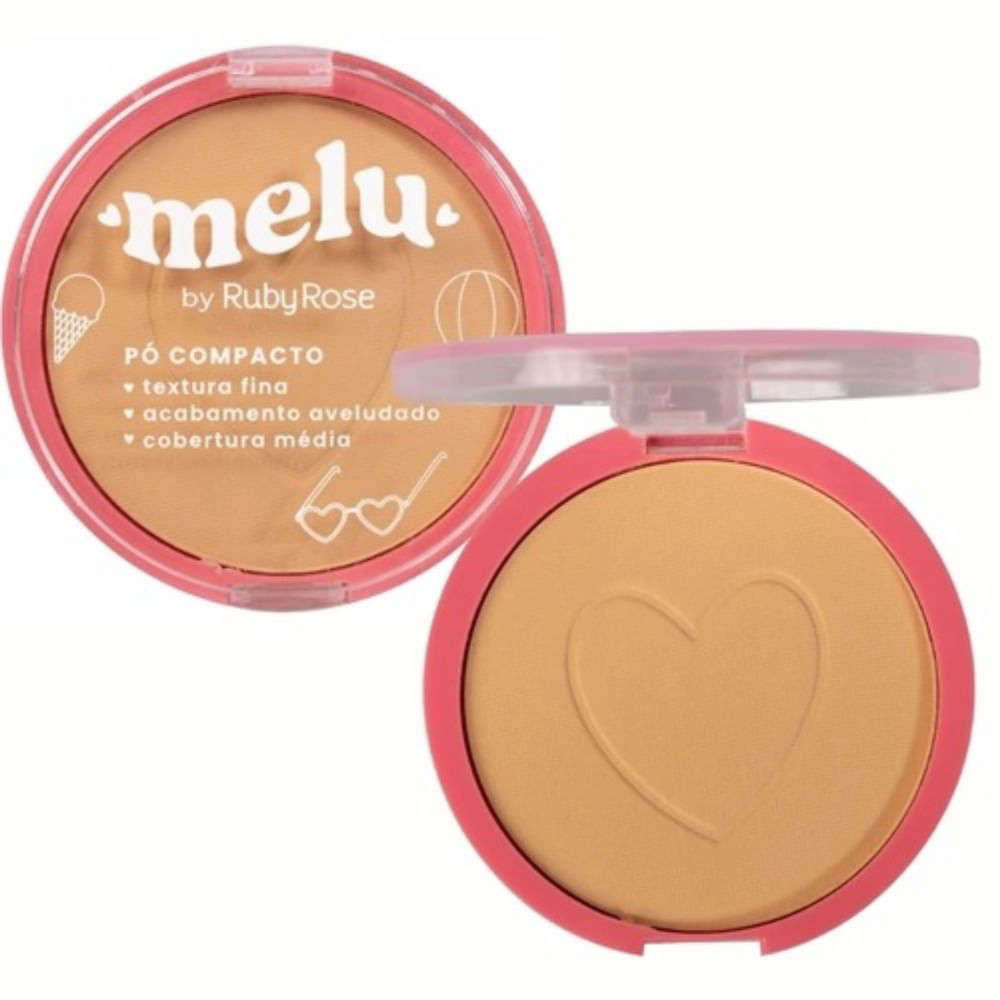 Pó Facial Compacto Melu RR8533 Mc60 Rubyrose