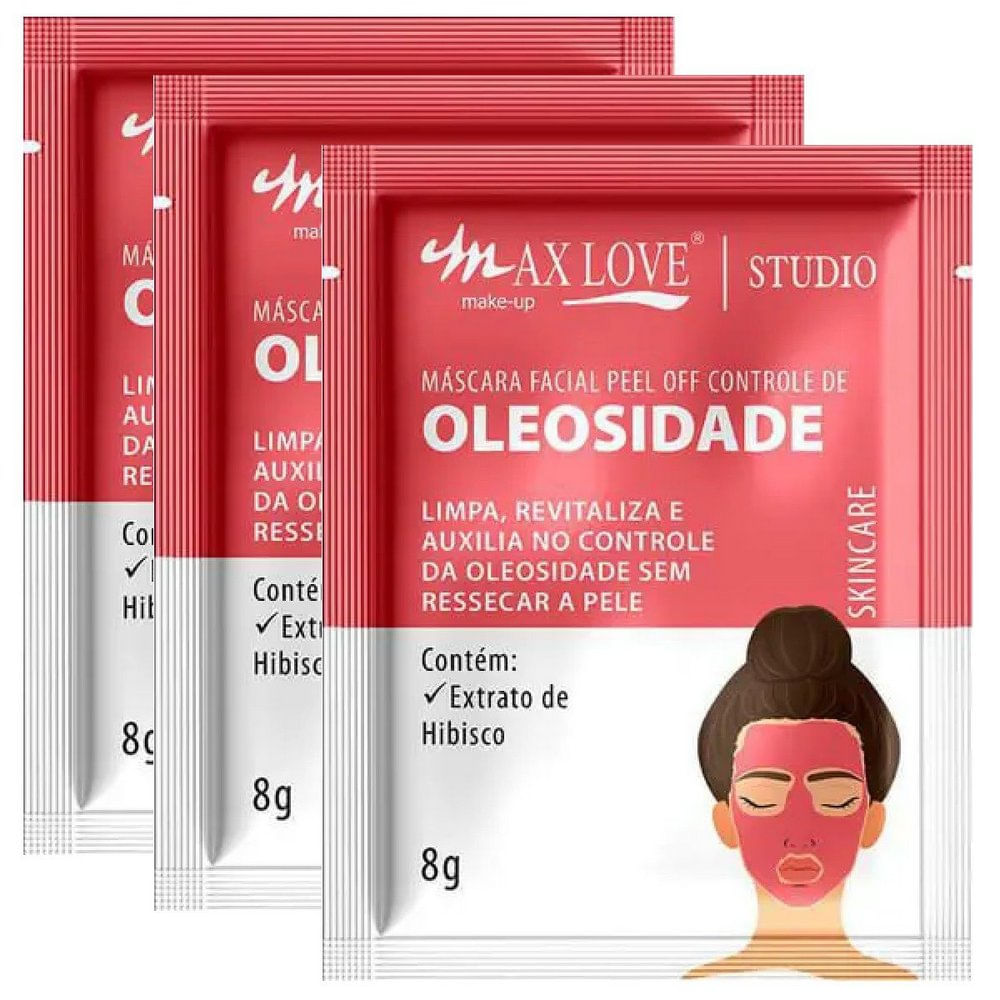 Máscara Facial Peel Off 8g Controle de Oleosidade Max Love