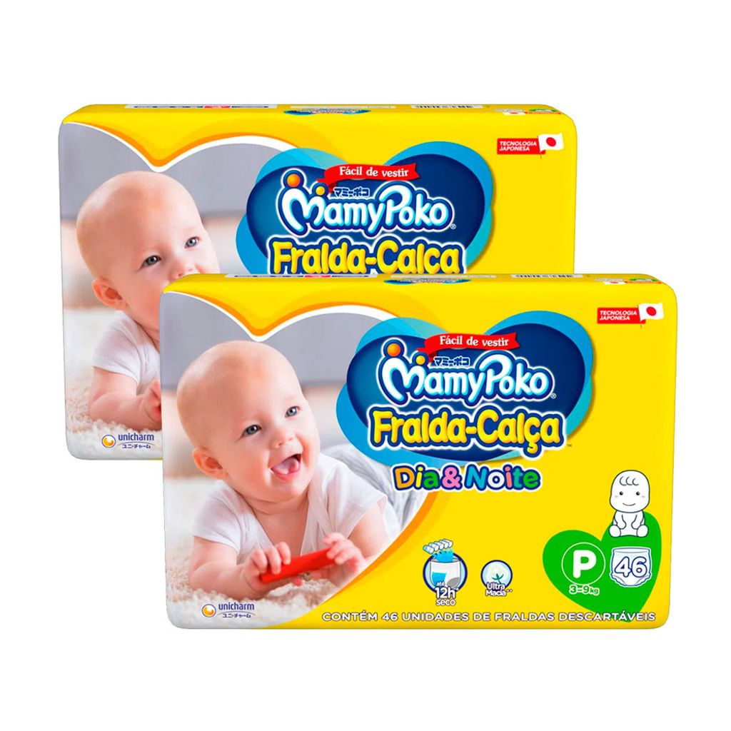 Kit De Fralda Calça Mamypoko Dia E Noite Tamanho P 92 Unidades