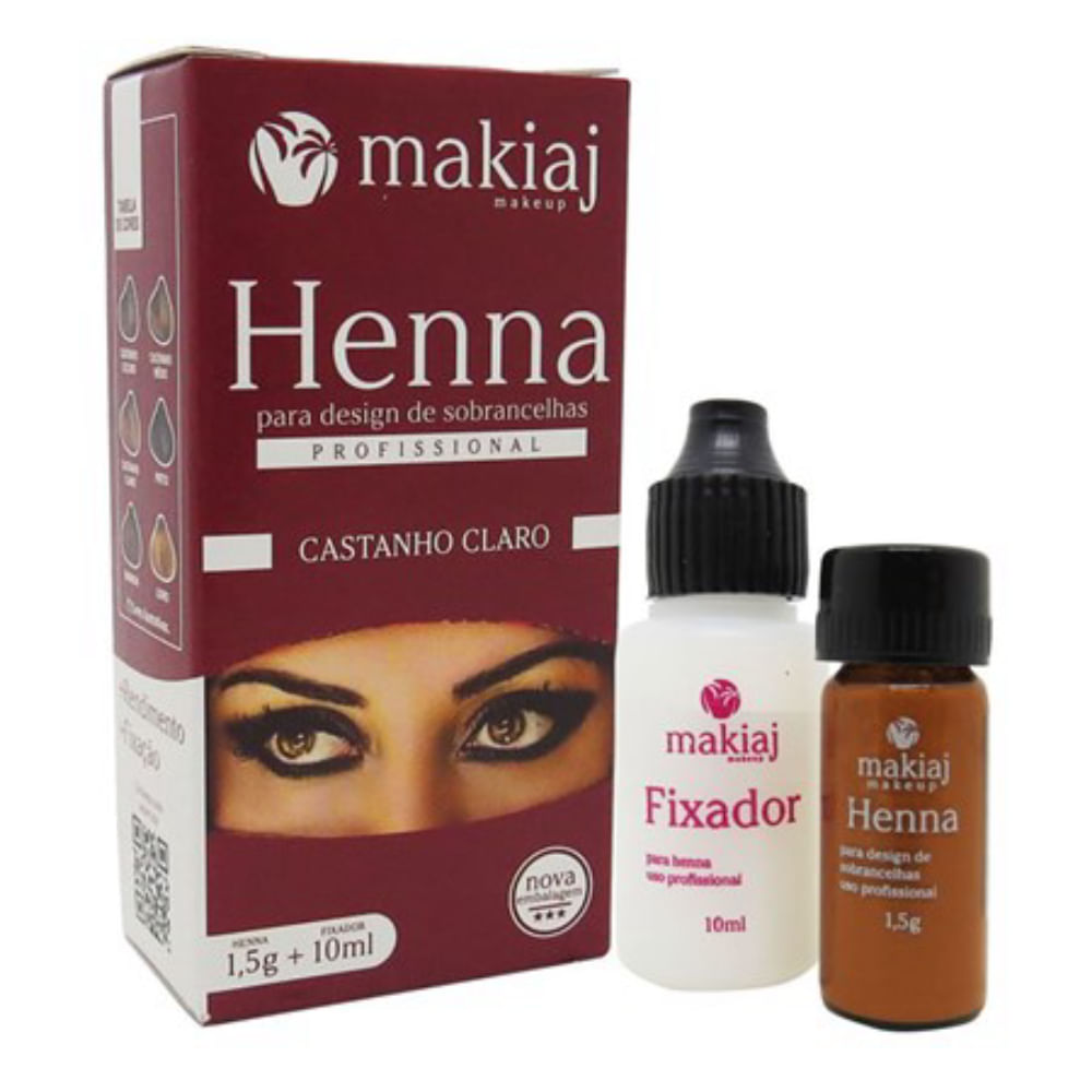 Henna para Sobrancelha Castanho Claro Makiaj 1,5g