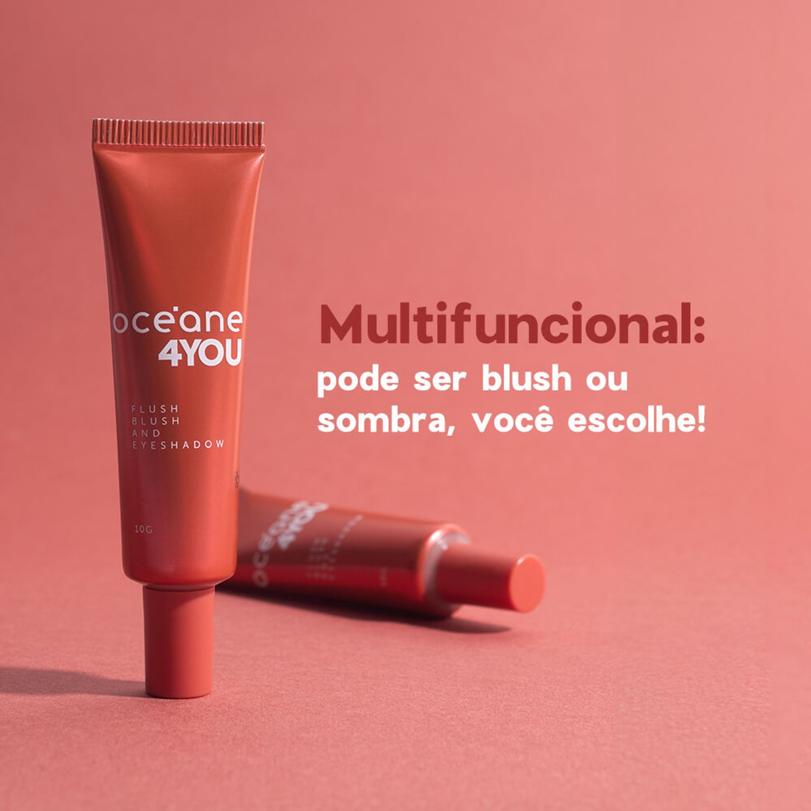 Blush Líquido 4you Flush Blush And Eyeshadow Océane Bright Joy Laranja 10g