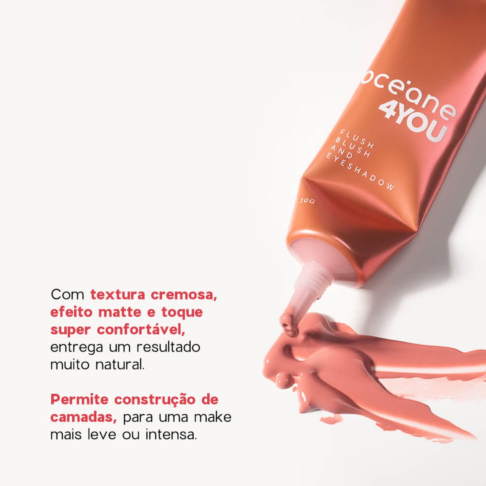 Blush Líquido 4you Flush Blush And Eyeshadow Océane Cherry Coral 10g