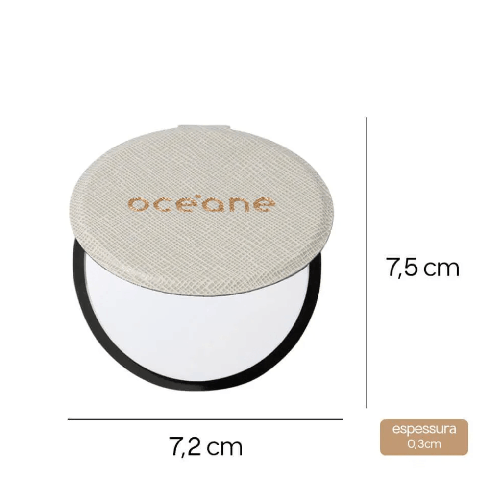 Espelho Compacto Capri Slim Pocket Mirror Océane Bege