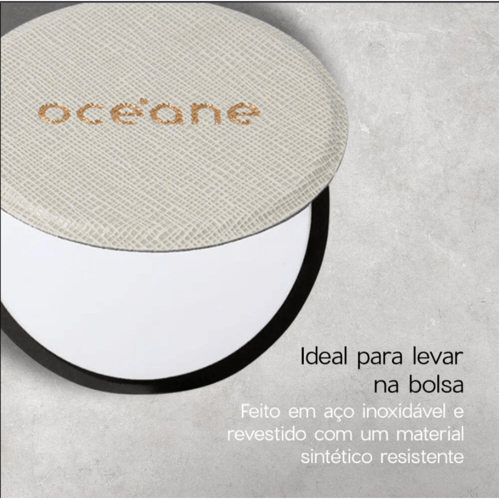 Espelho Compacto Capri Slim Pocket Mirror Océane Bege