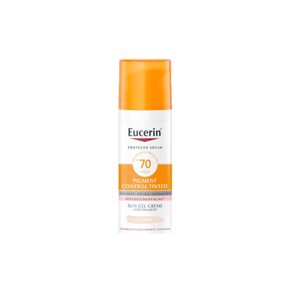 Protetor Solar Facial Matte Eucerin Pigment Control Tinted FPS 70 Clara 50 ml