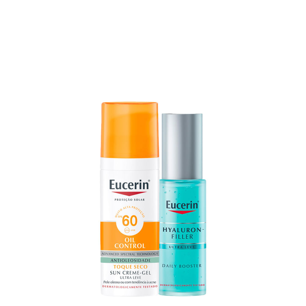 Kit Eucerin Oil Control Protetor Solar Facial FPS 60 50 ml + Gel Facial Hidratante 200 ml