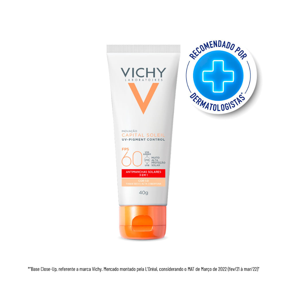 Protetor Solar Facial Antimanchas Vichy Capital Soleil UV-Pigment Control FPS 60 1.0 40 g