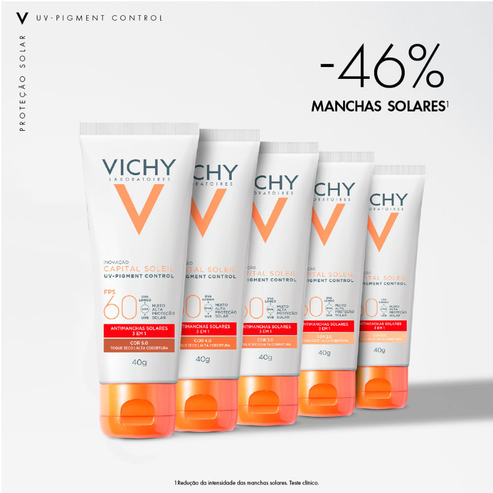 Protetor Solar Facial Antimanchas Vichy Capital Soleil UV-Pigment Control FPS 60 1.0 40 g