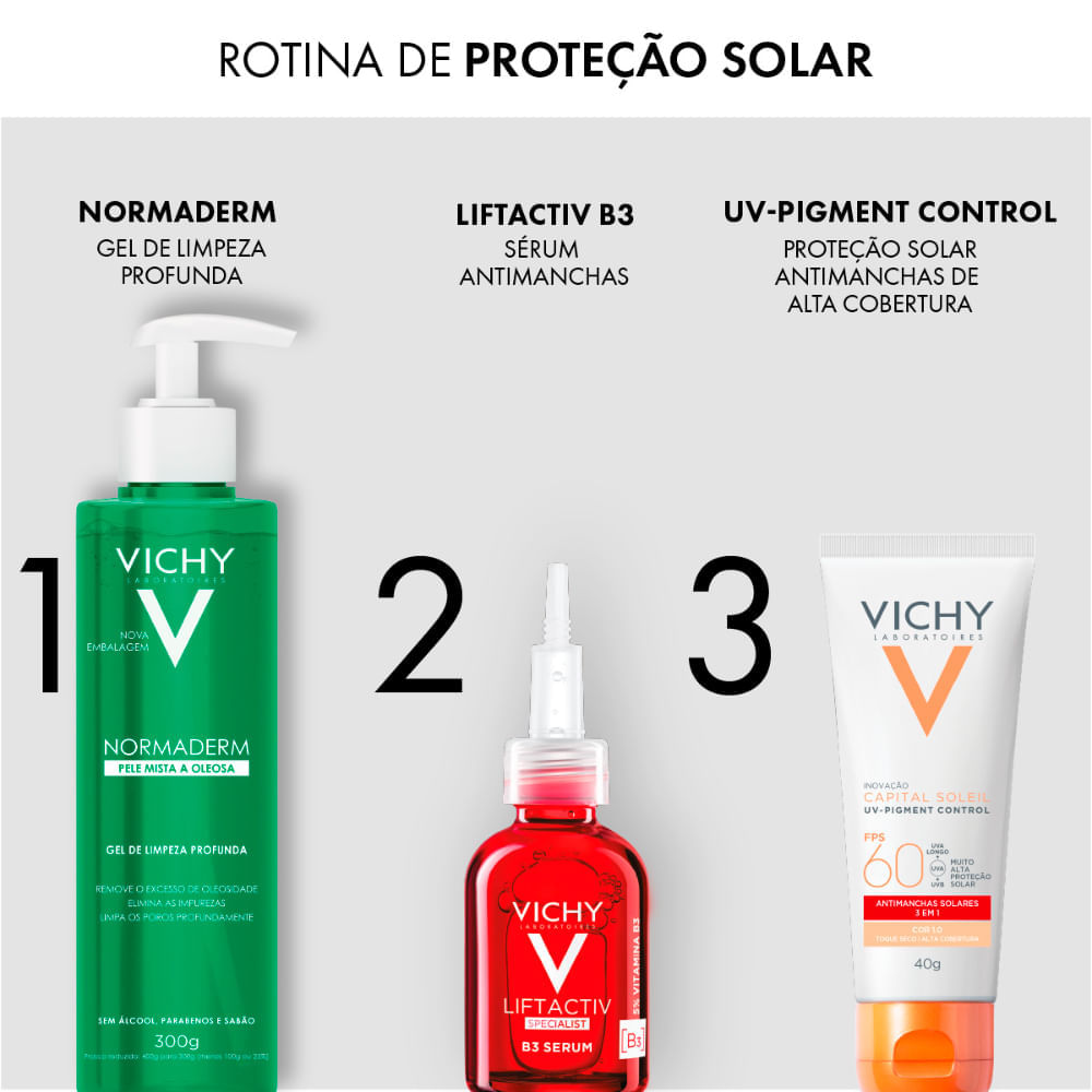 Protetor Solar Facial Antimanchas Vichy Capital Soleil UV-Pigment Control FPS 60 1.0 40 g