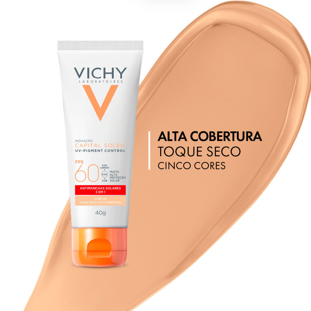 Protetor Solar Facial Antimanchas Vichy Capital Soleil UV-Pigment Control FPS 60 1.0 40 g