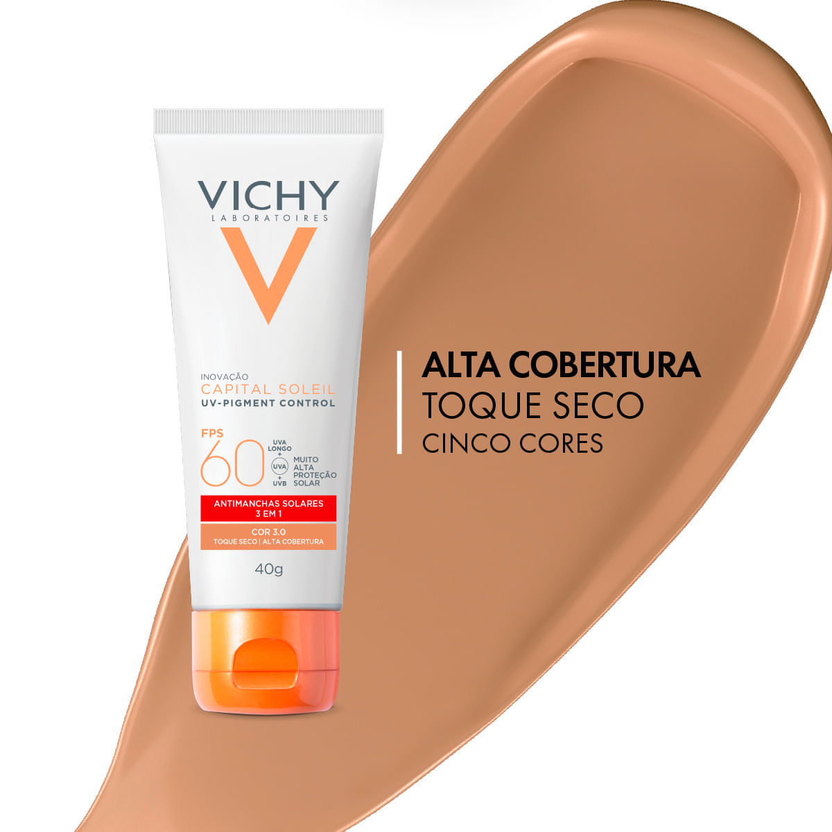 Protetor Solar Facial Antimanchas Vichy Capital Soleil UV-Pigment Control FPS 60 3.0 40 g