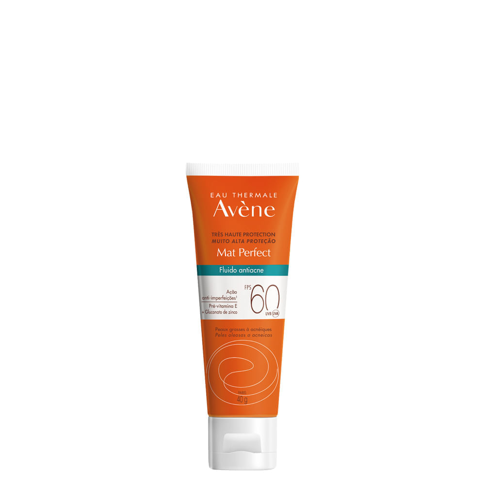 Protetor Solar Facial Anti-Acne Avène Eau Thermale Mat Perfect FPS 60 40 g
