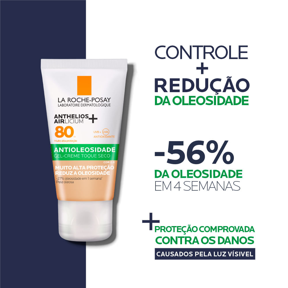Protetor Solar Facial Antioleosidade La Roche-Posay Anthelios Airlicium FPS 80 2.0 40 g