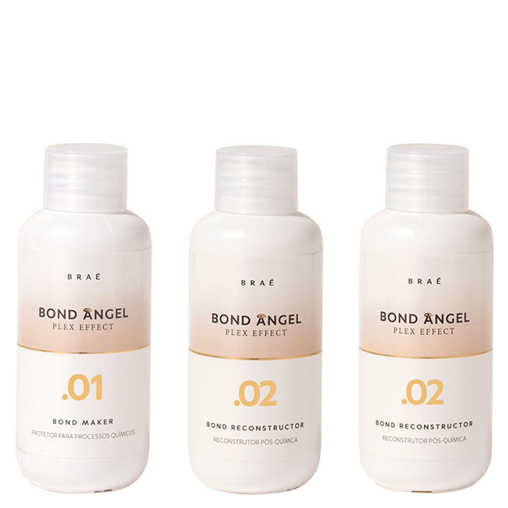 Kit Braé Bond Angel Plex Effect Tratamento Capilar 100 ml  + Tratamento Reconstrutor 2x100 ml