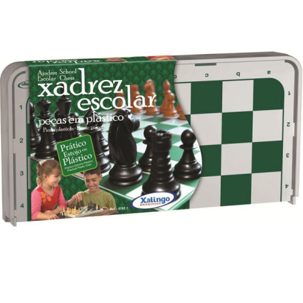 Jogo Xadrez Escolar Plastico Xalingo