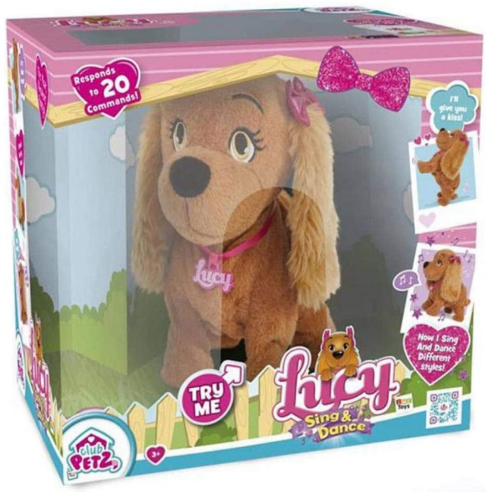 Pelucia Interativa Cachorrinha LUCY Marrom Multikids
