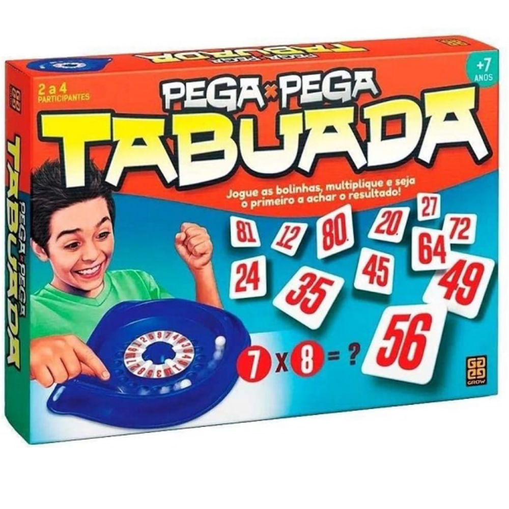 Jogo de Tabuleiro Pega Pega Tabuada GROW