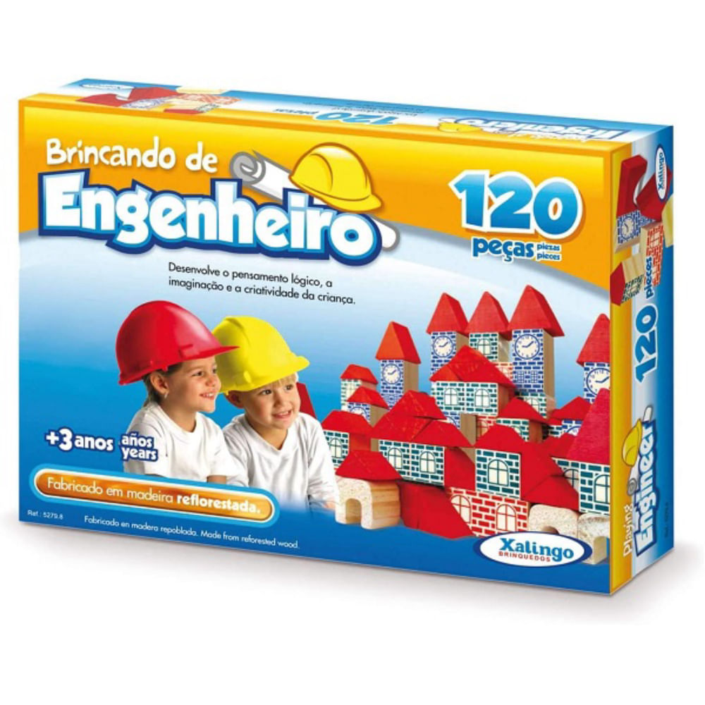 Brincando de Engenheiro 120 Pecas Xalingo