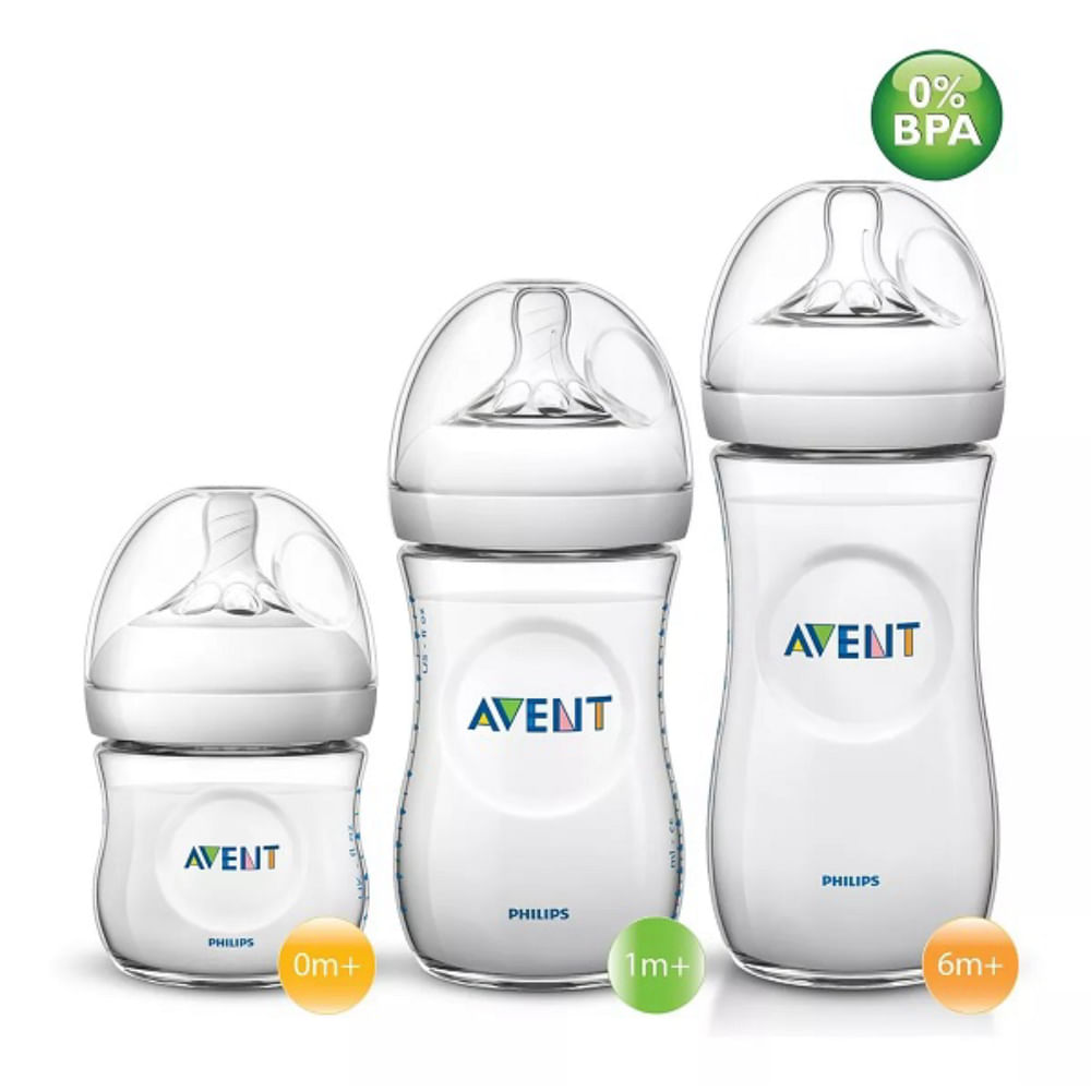 Kit 3 Mamadeiras Petala Philips Avent 125ML+ 260ML + 330ML