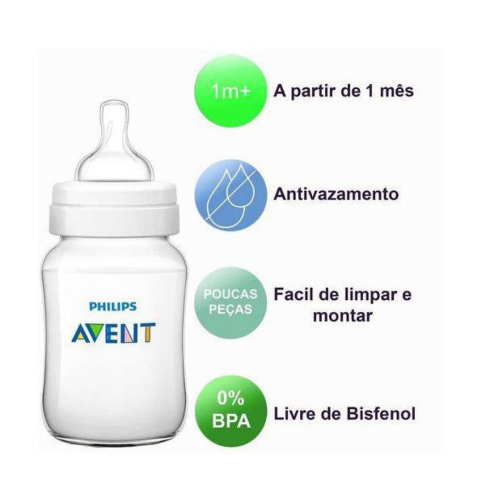 Kit Mamadeiras Classic 2 Peças Philips Avent 260ML