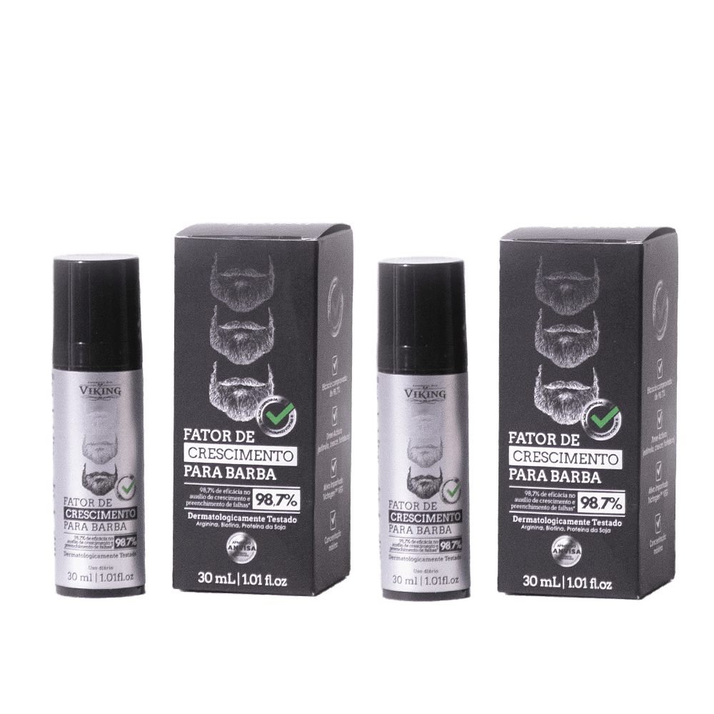 Combo Fator de Crescimento Para Barba Viking 30ml