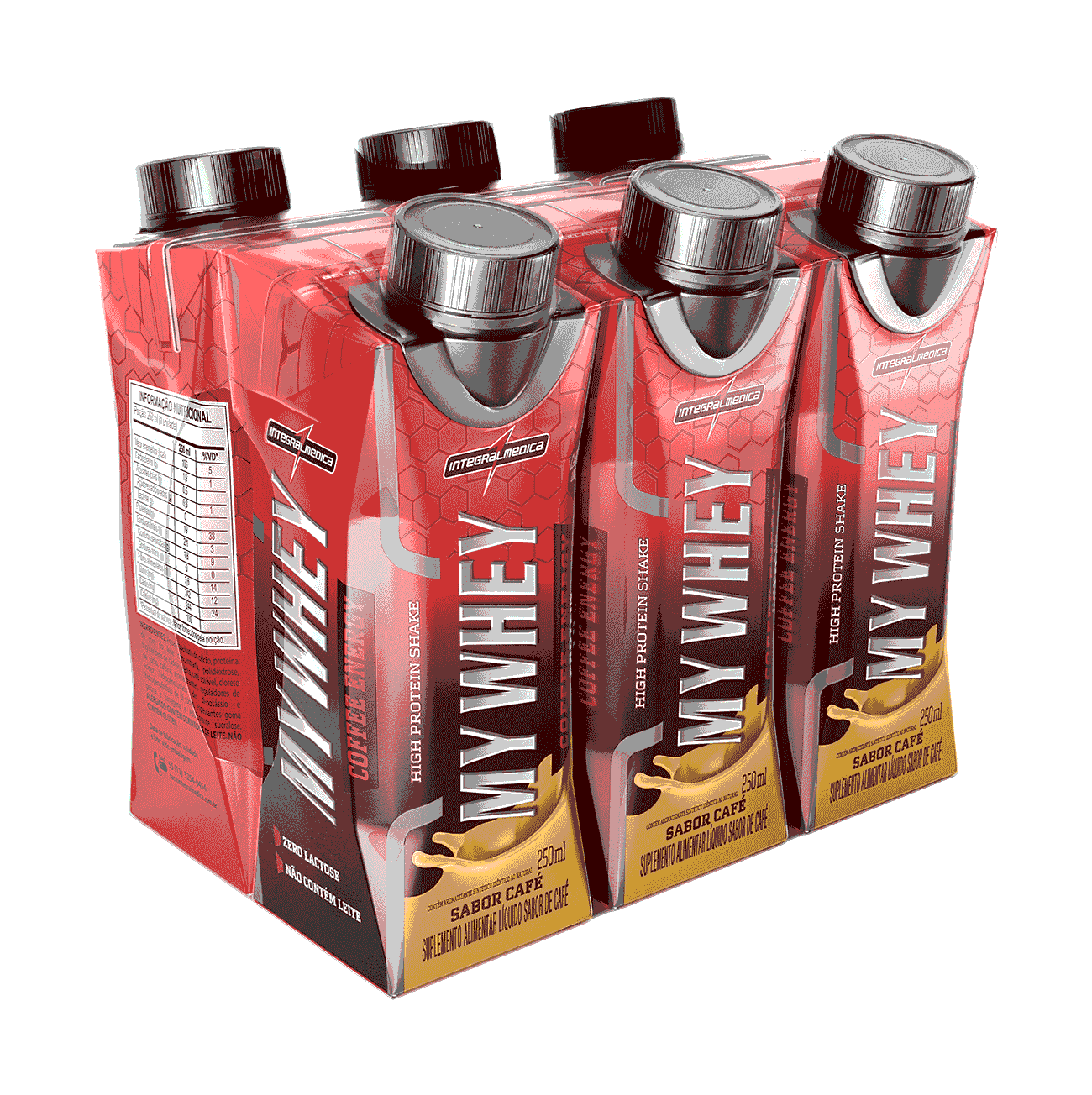 Bebida Proteica My Whey Integralmédica 450g Café Pack com 6 Unidades