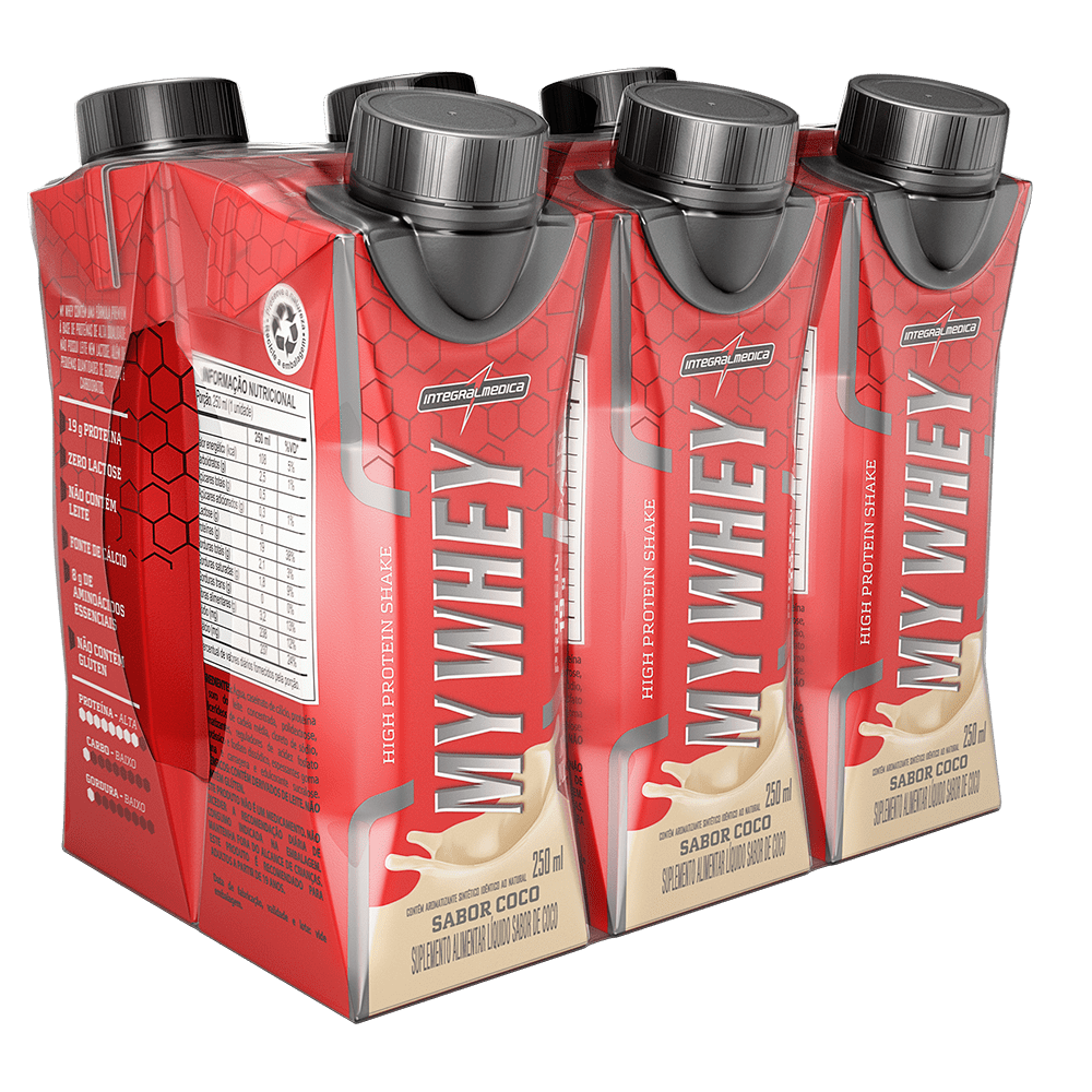 Bebida Proteica My Whey Integralmédica 450g Coco Pack com 6 Unidades