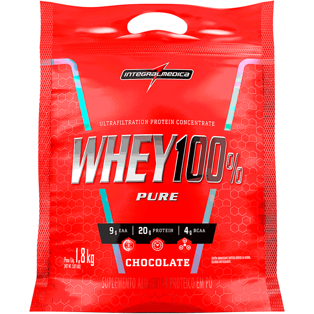 Suplemento Whey 100% Pure Integralmédica Chocolate  Chocolate 1,8Kg