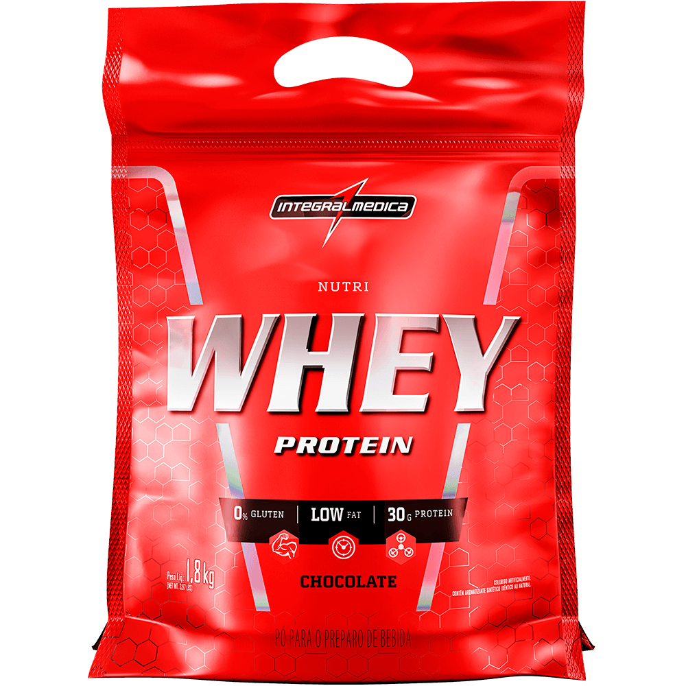 Suplemento Nutri Whey Protein Integralmédica  Chocolate Pack com 6 Unidades Chocolate 1,8Kg