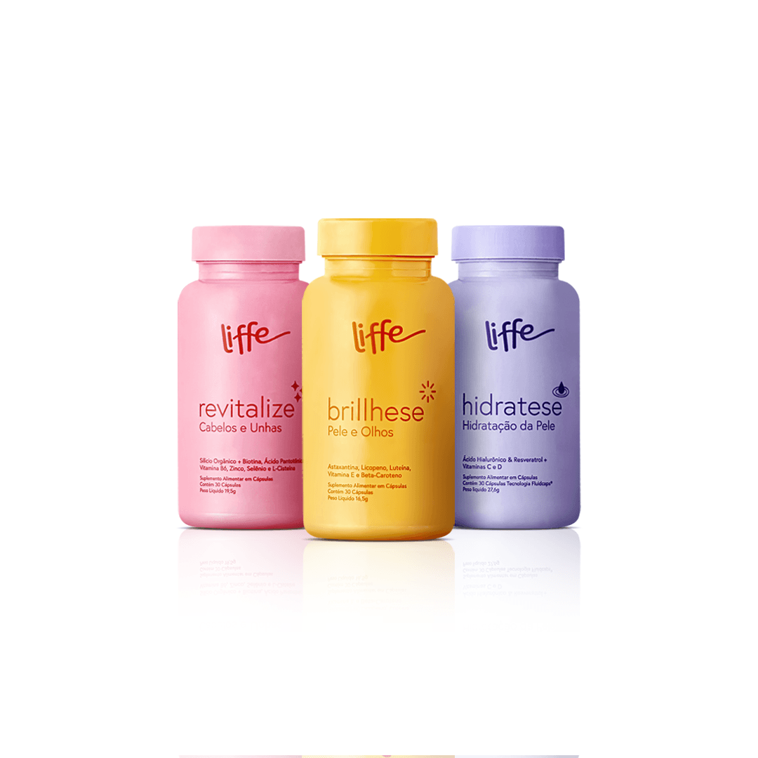Kit Suplementos 3 Frascos Autoestima Liffe 90 Cápsulas