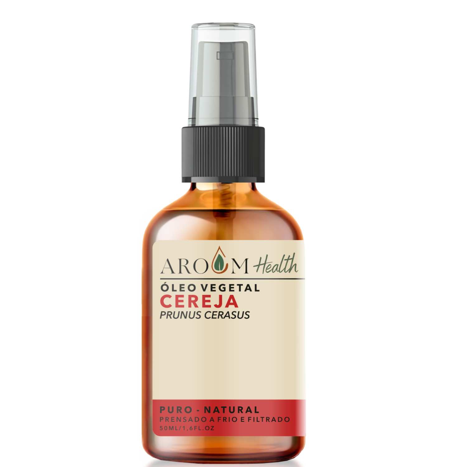Óleo de Cereja Puro 100% natural cabelo e corpo 50 ml Aroom Health