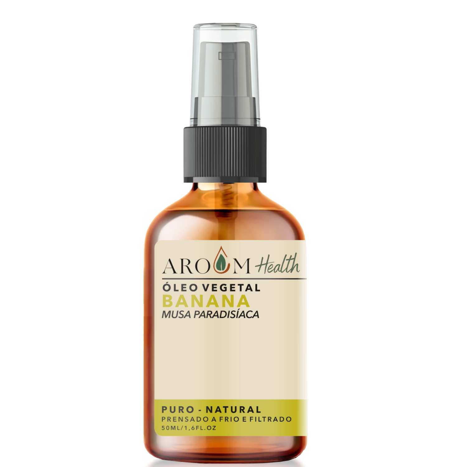 Óleo de Banana Puro 100% natural cabelo e pele 50 ml Aroom Health