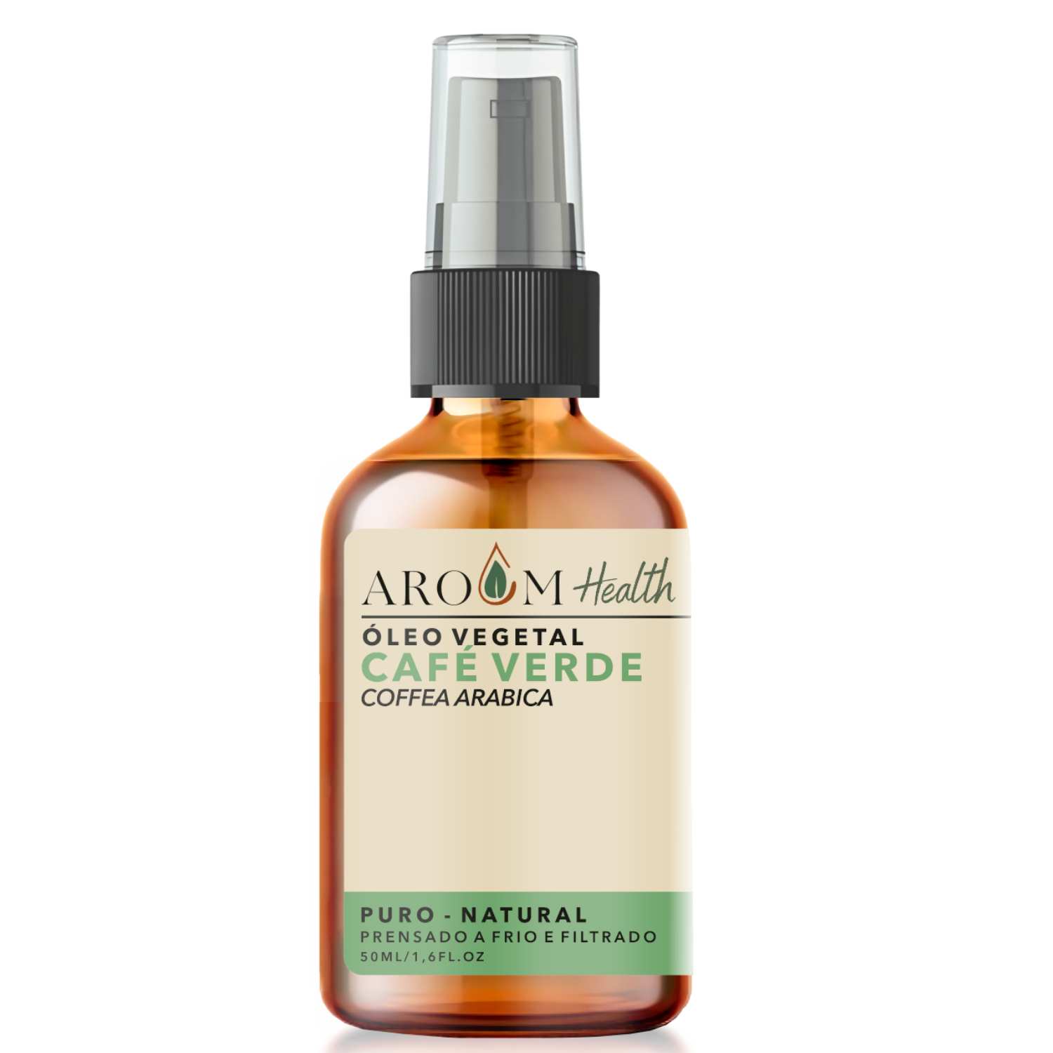 Óleo de Café Verde Puro 100% natural cabelo e pele 50 ml Aroom Health