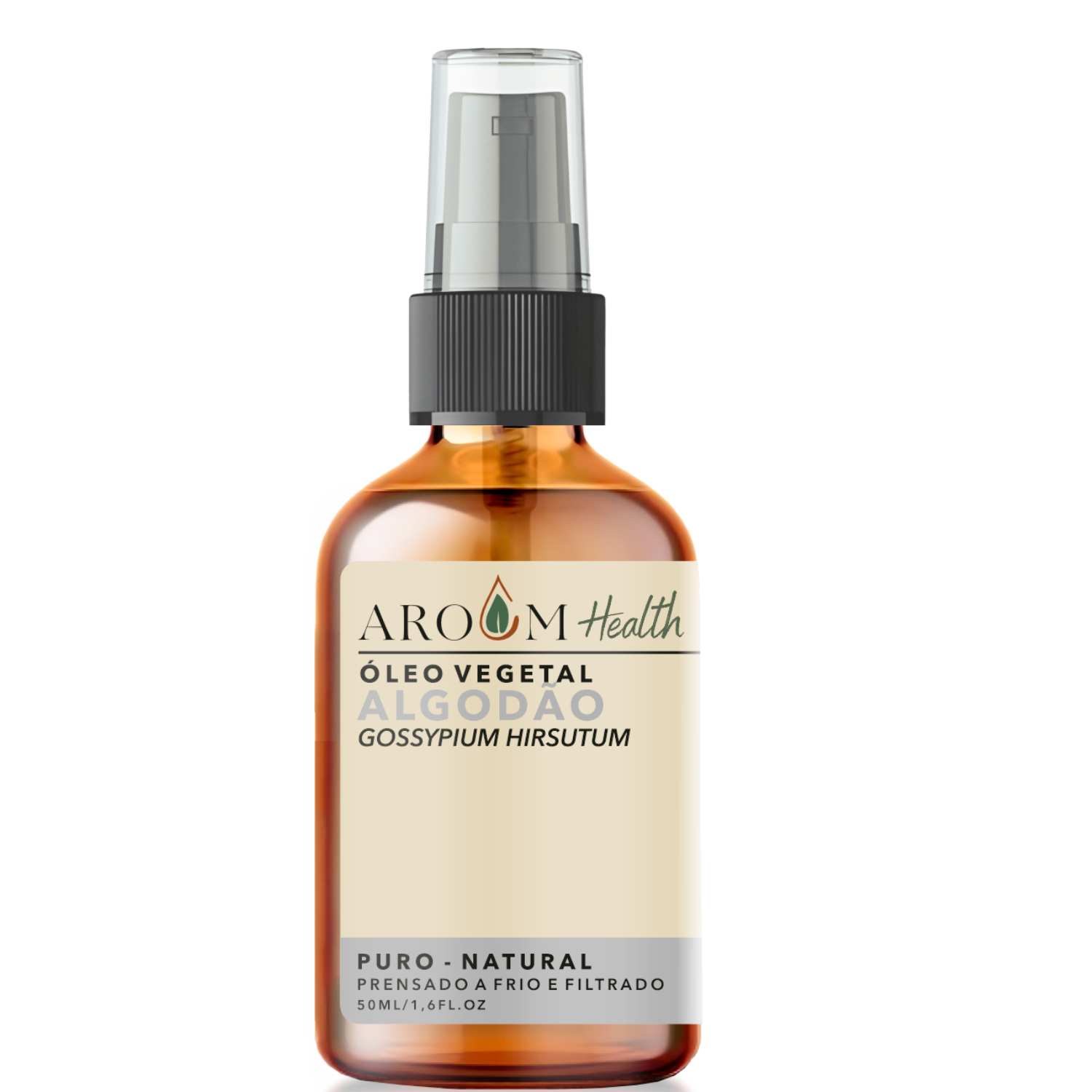 Óleo de Algodão Puro 100% natural cabelo e pele 50 ml Aroom Haelth