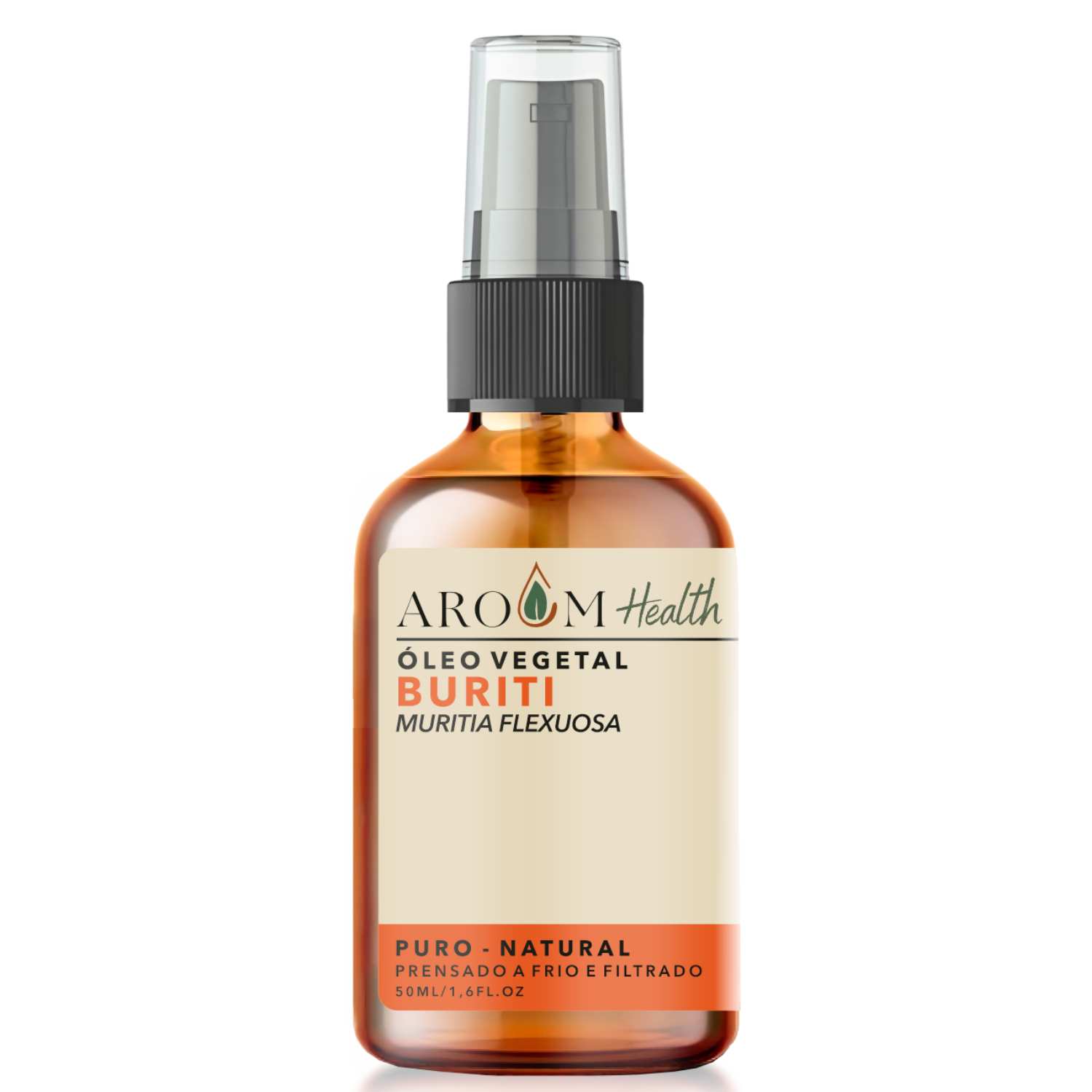 Óleo de Buriti Puro 100% natural cabelo e pele 50 ml Aroom Health