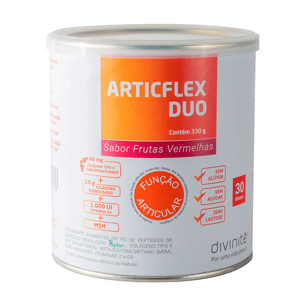 Suplemento Alimentar Articflex Duo Divinitè 330g Sabor Frutas Vermelhas