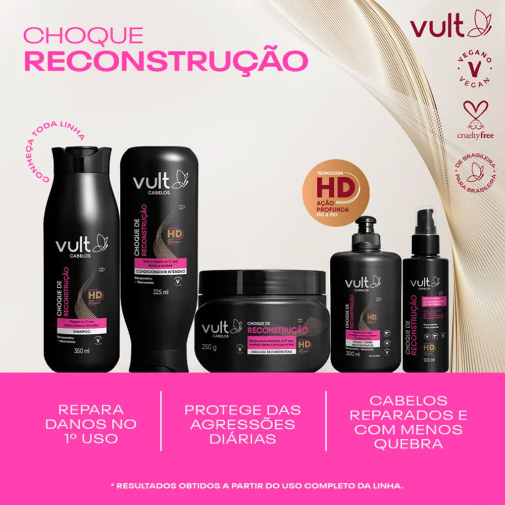 Shampoo Vult Cabelos Choque De Reconstrução 350ml