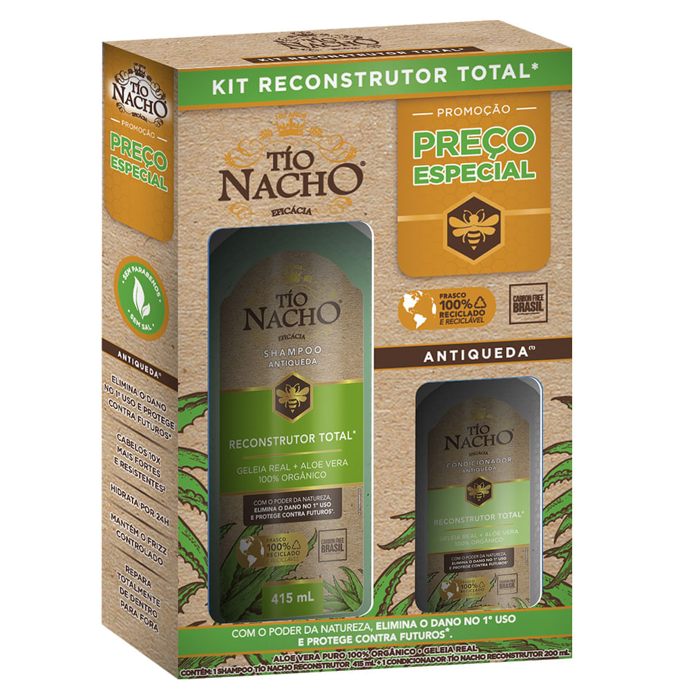 Kit Shampoo 415ml+condicionador 200ml Tio Nacho Reconstrutor