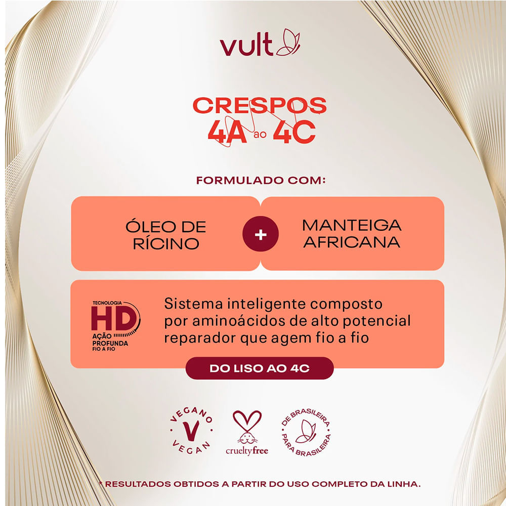 Shampoo Vult Cabelos Crespos 4A a 4C 350ml