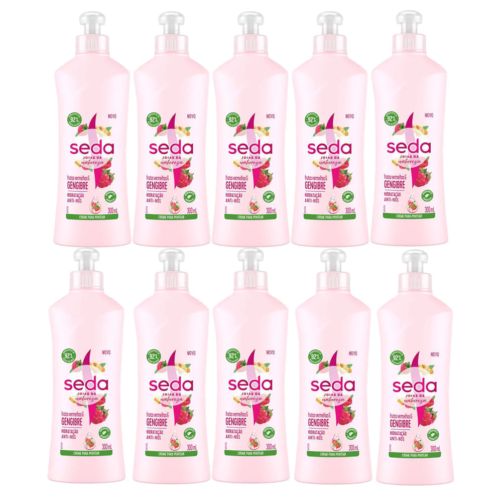 Kit 10 Cremes Para Pentear Seda Hidratação Anti Nós 300ml