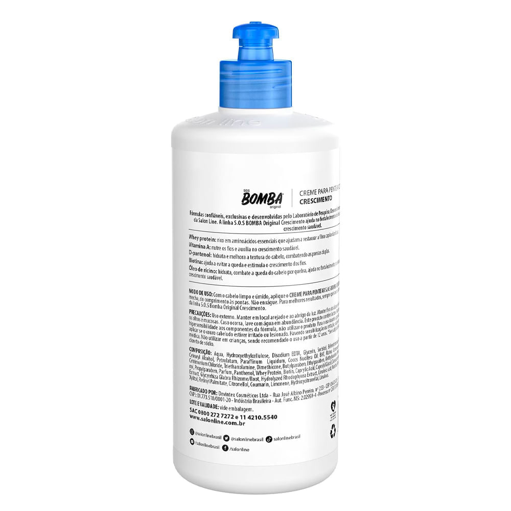 Creme Para Pentear Salon Line SOS Bomba Vitaminas 500ml