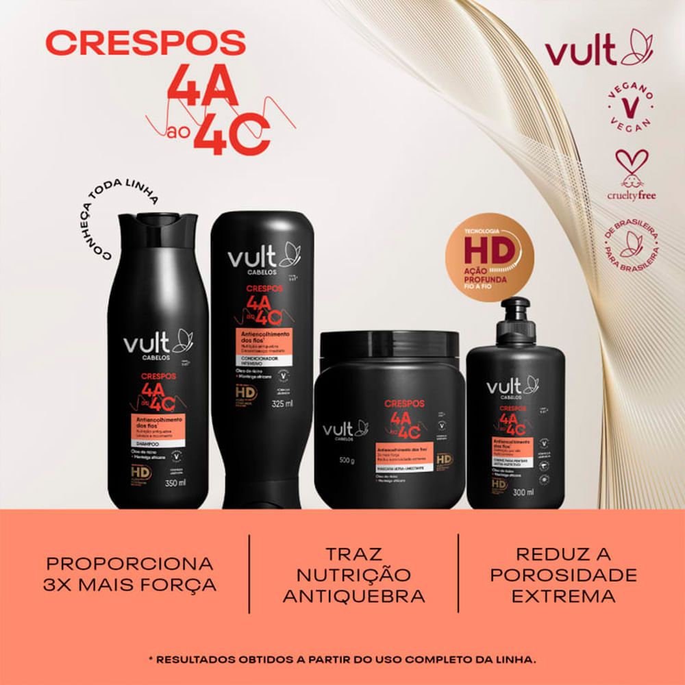 Creme Para Pentear Vult Ultra Nutritivo Crespos 4A a 4C 300ml
