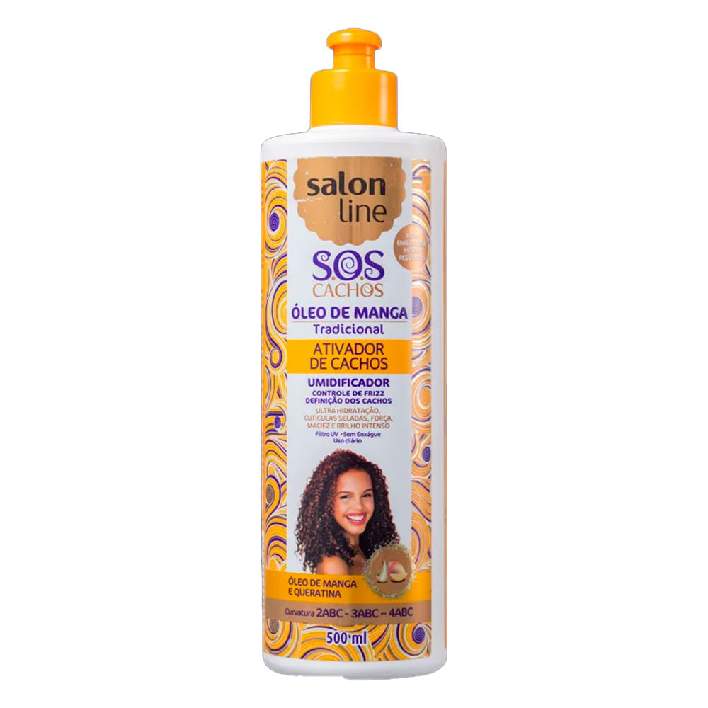 Ativador De Cachos Salon Line S.O.S Umidificador Óleo De Manga 500ml