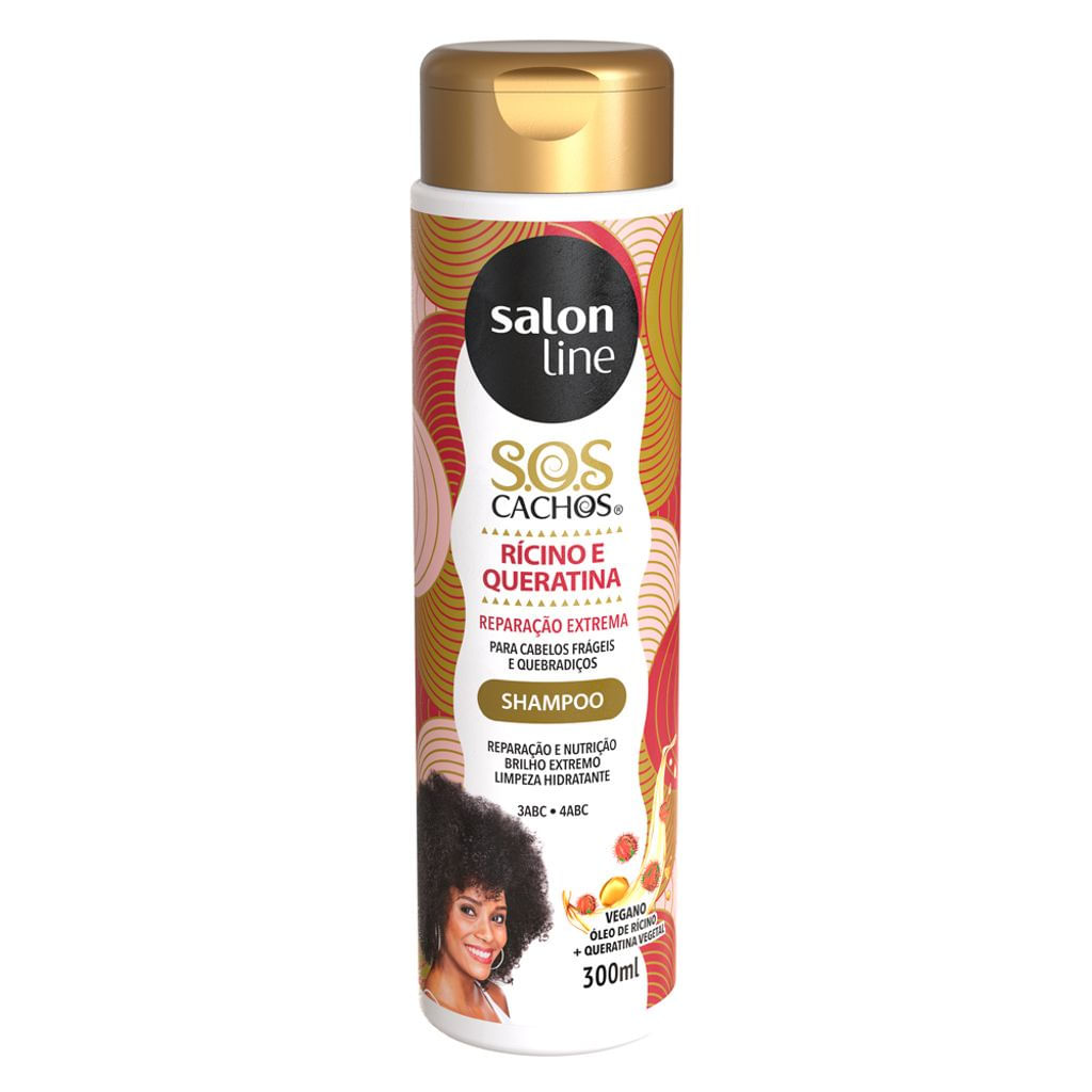 Shampoo Salon Line SOS Cachos Rícino E Queratina 300ml